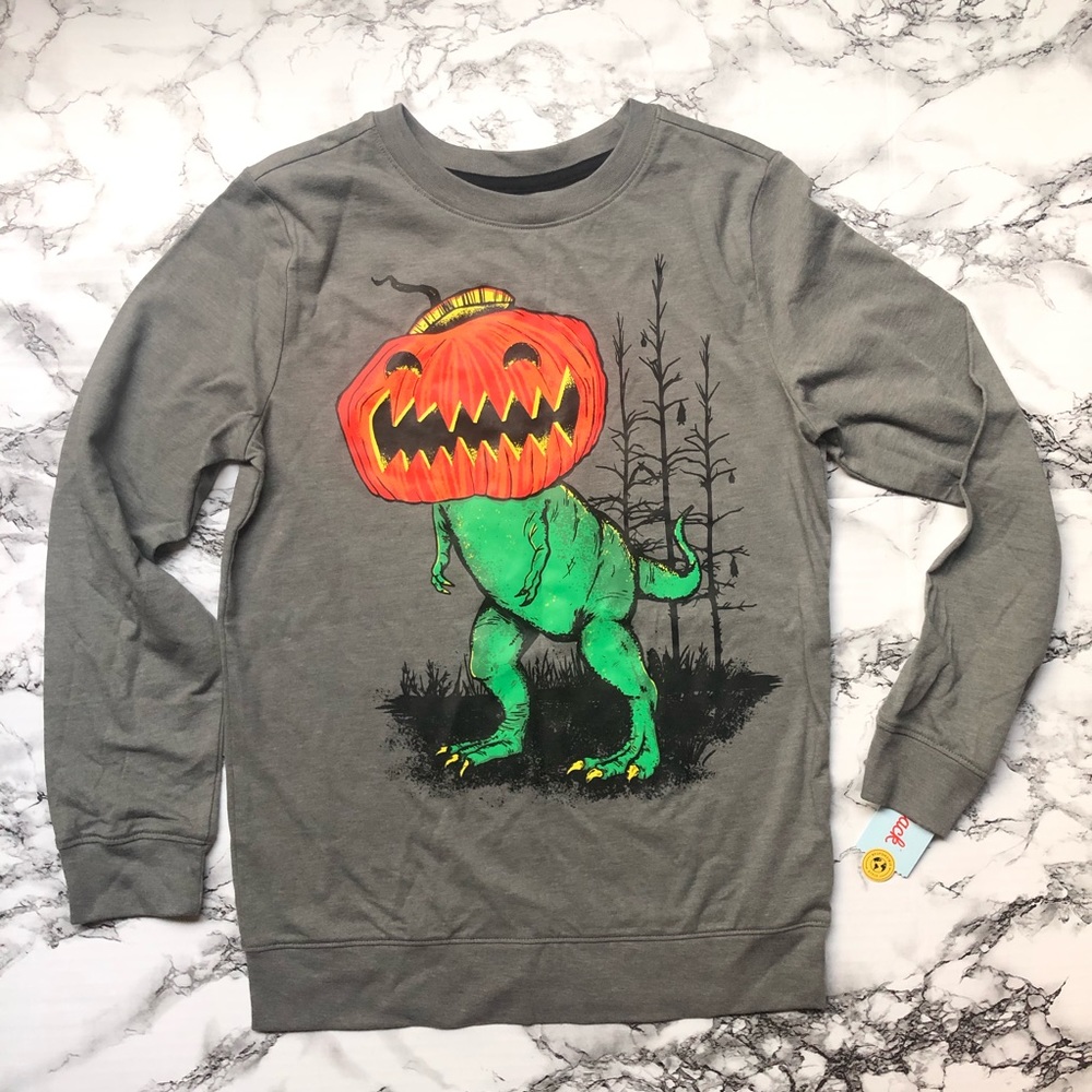 Cat & Jack Pumpkin Head Halloween Tee NEW